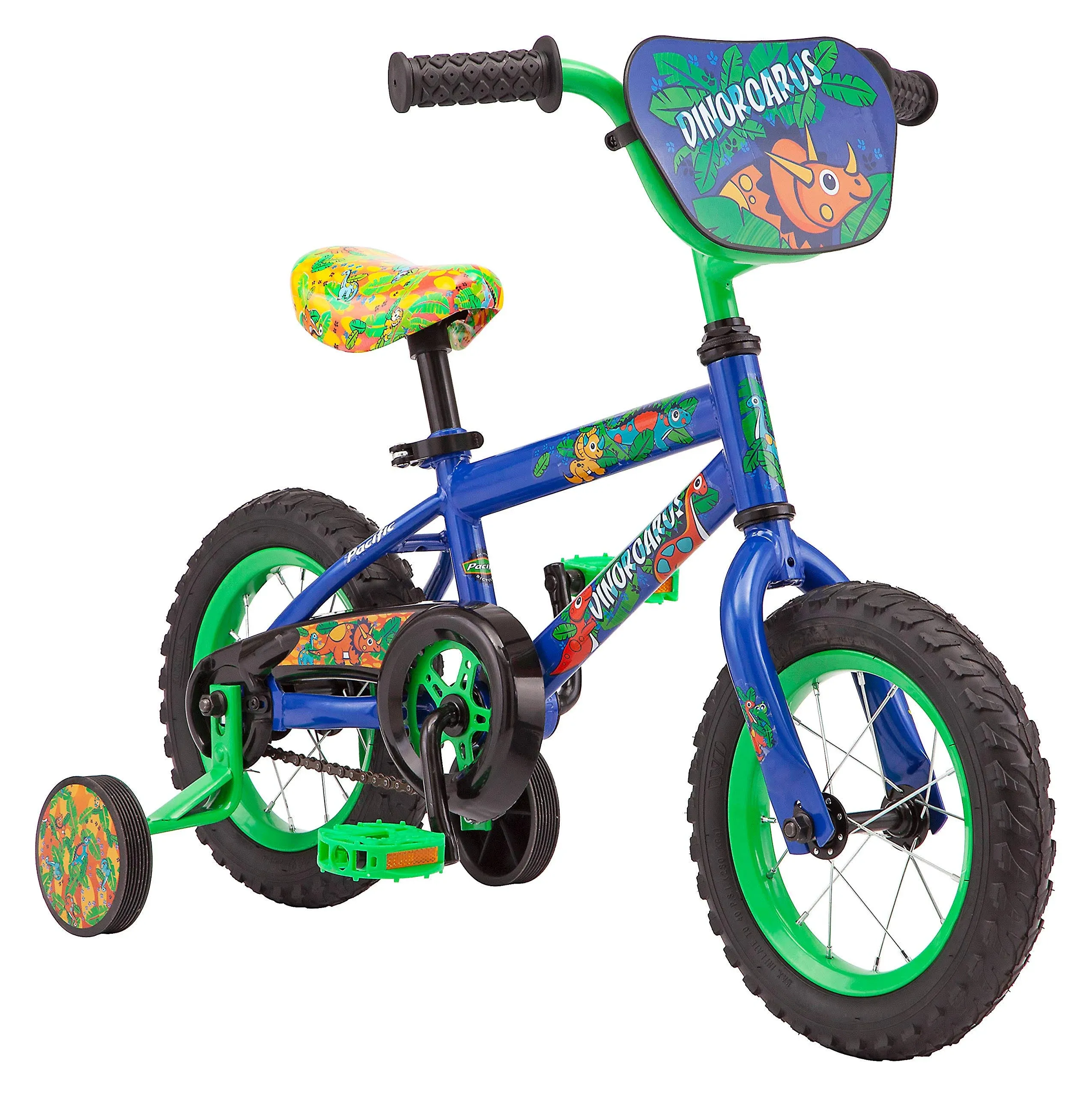 Pacific Dinosaur Character Kids Bike, 12-Inch Wheels, Blue 