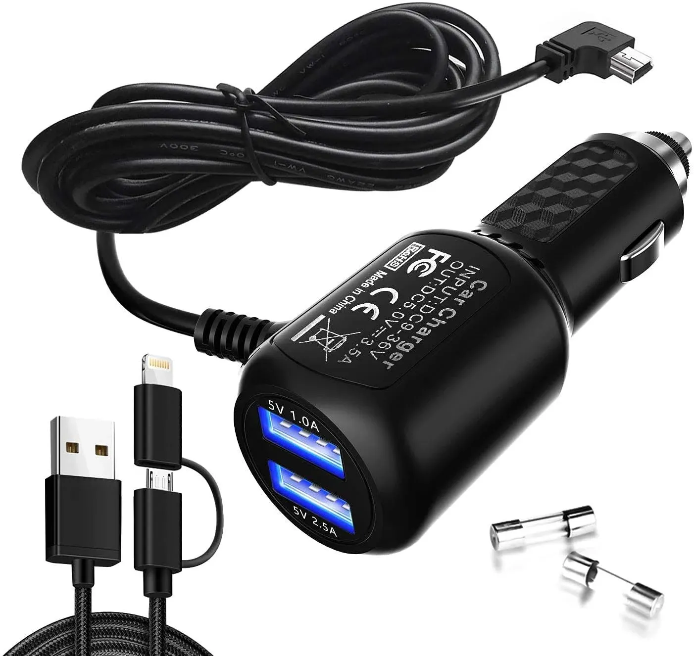 Car Charger For Garmin Nuvi (&amp; others) Plozoe Car DVD Player Power Cord