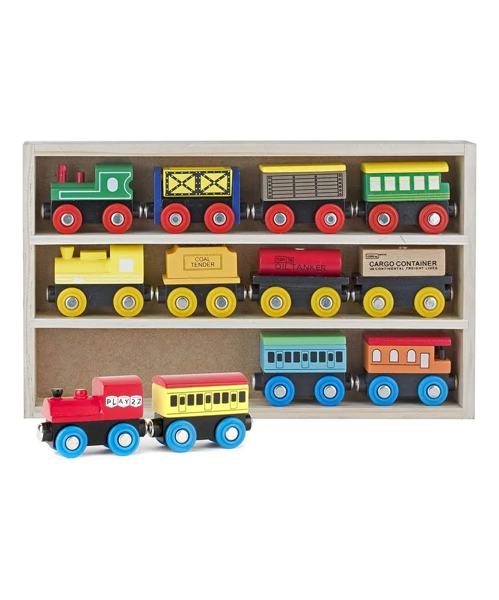 Play22 Wooden 12 Pcs Magnetic Train Set