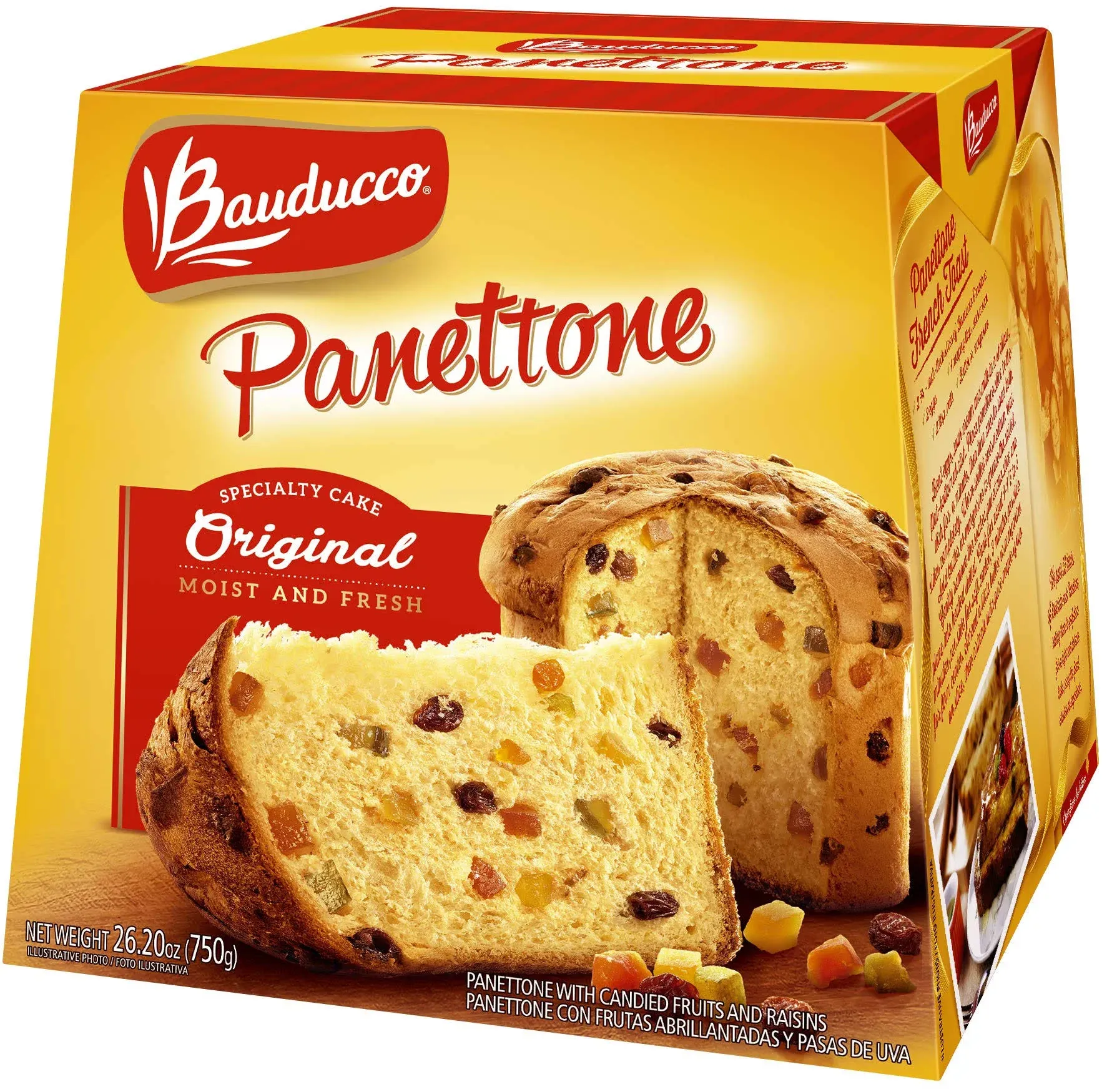 Bauducco Panettone Classic, Moist & Fresh, Traditional Italian Recipe, Holiday Cake, 26.2oz