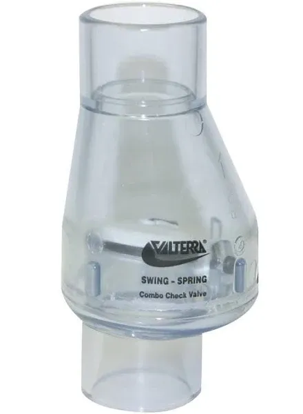 Valterra 200-C10 1" Clear Swing/Spring Check Valve with Slip Ends