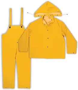 CLC R1012X Rain Suit, 2XL, PVC, Yellow, Detachable Collar