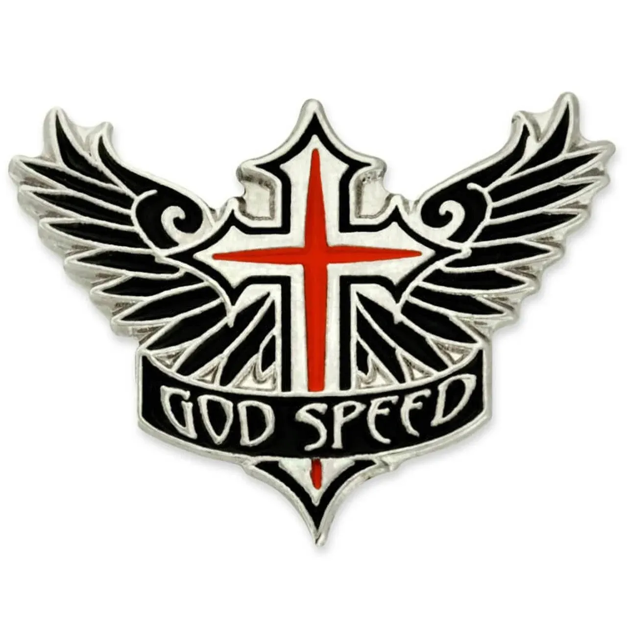 God Speed Nickel Plated Lapel Pin