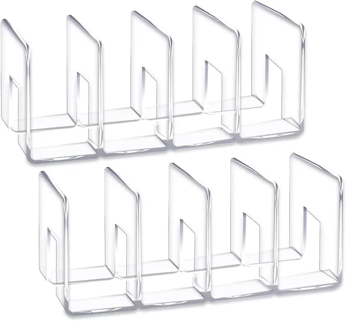 YAGELI Clear Acrylic Desk File Sorter Purse/Handbag Organizer Clutch Divider Mesh Folder Office Supplies Stand Bookshelf (3 Sections) (2Pack-4Sections