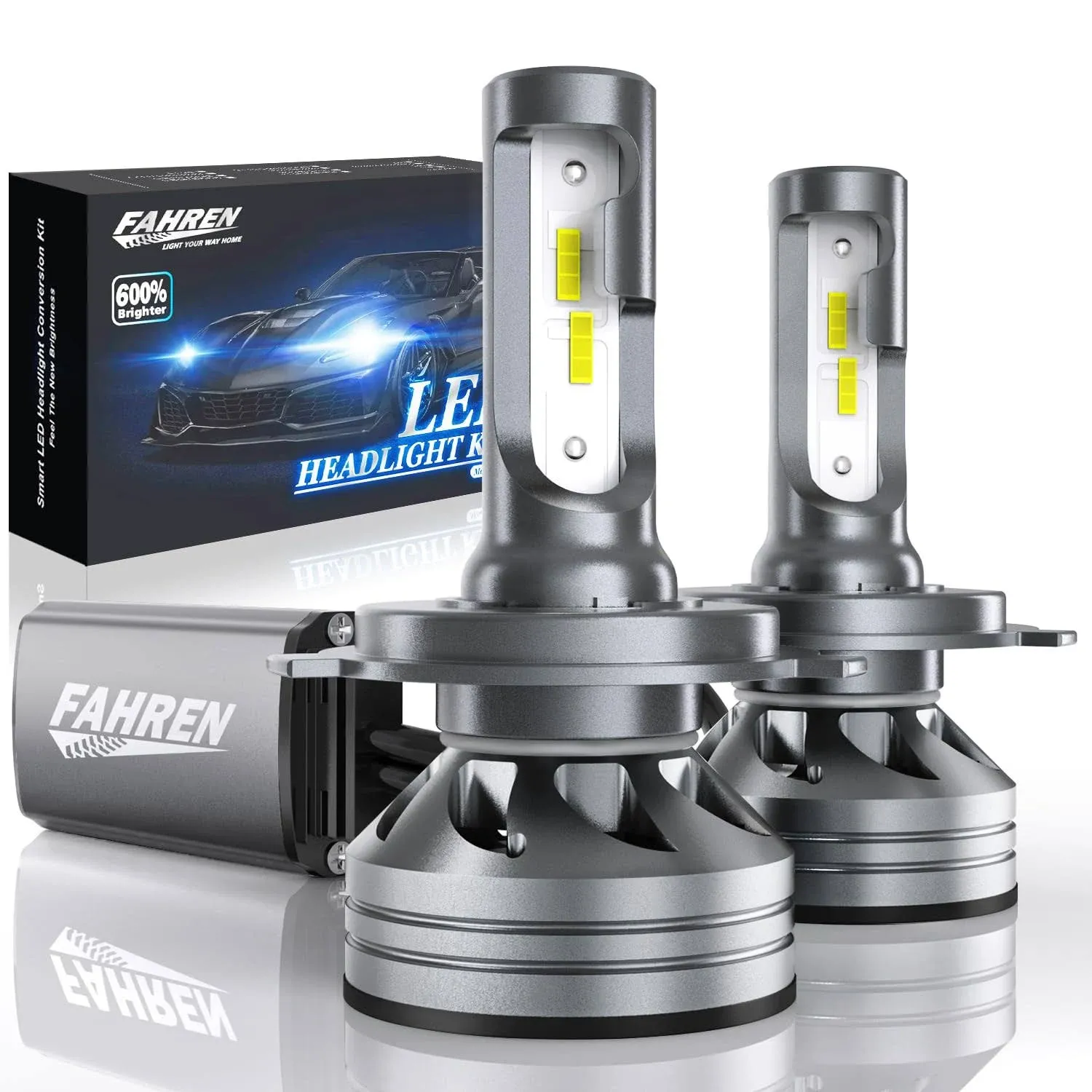 AUXBEAM H4 9003 Super White 24000LM Kit LED Headlight Bulbs High Low Beam 110W  | eBay