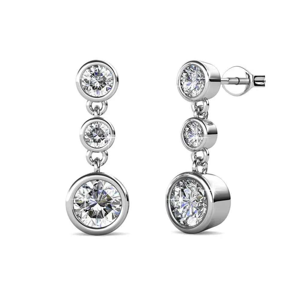 Cate & Chloe Bailey Wonder White Gold Dangle Earrings, 18K White Gold Plated ...