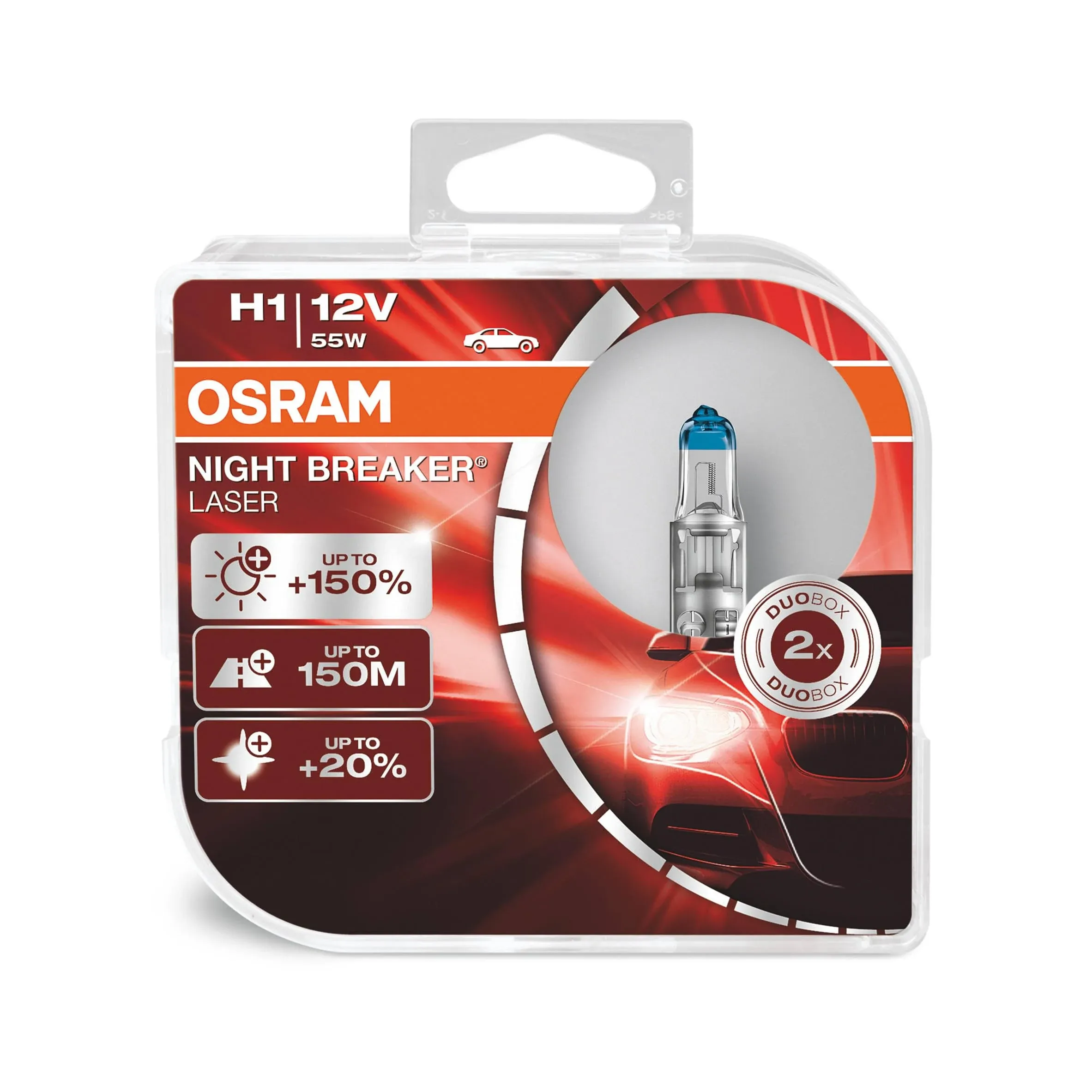 H1 OSRAM Night Breaker LASER(NBL) 64150NL Halogen Headlight Bulbs 55W Duo Pack