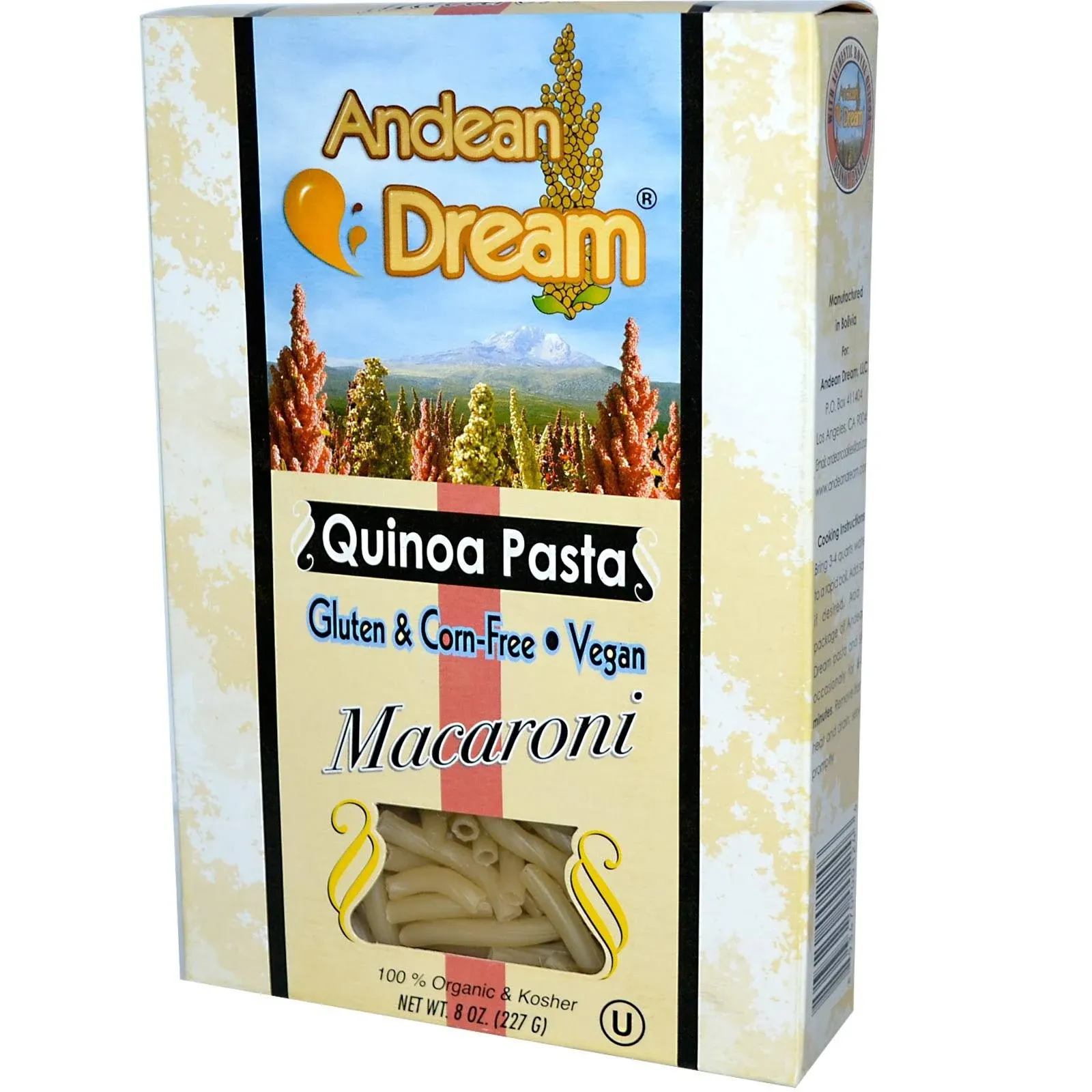 Andean Dream Gluten Free Quinoa Pasta, Macaroni - 8 oz box