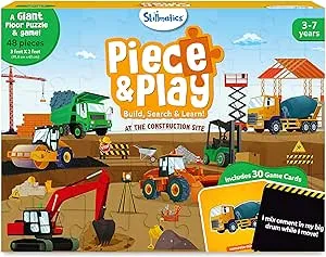 Skillmatics Floor Puzzle & Game Piece & Play Construction Site Jigsaw & Toddler Puzzles