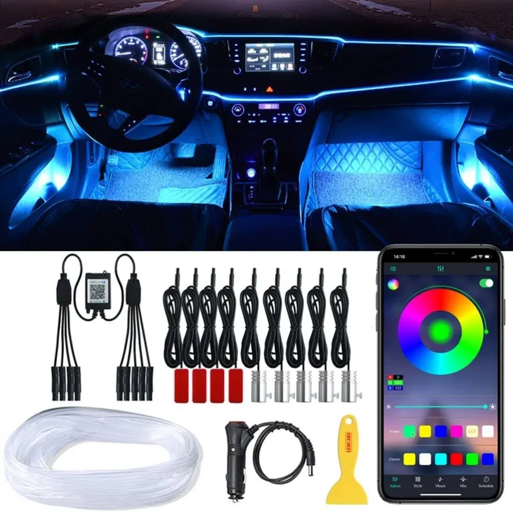 QVEVDACAR LEDCARE Car LED Strip Lights RGB Car Interior Lights 16 Million Colors ...