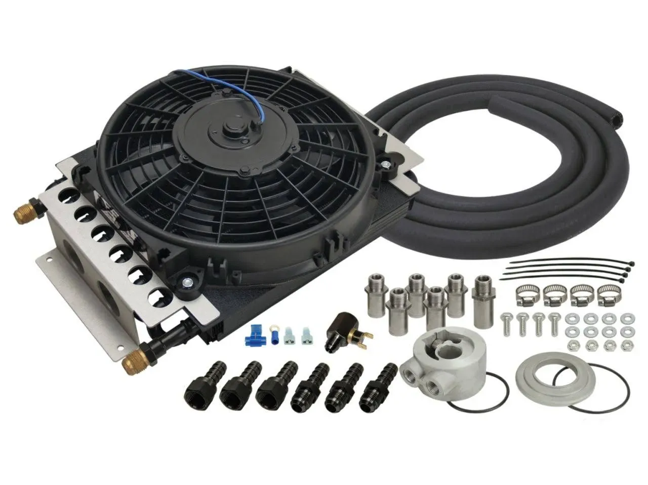 Derale 16 Pass Electra-Cool Remote Engine Oil Cooler Kit, -8AN Inlets