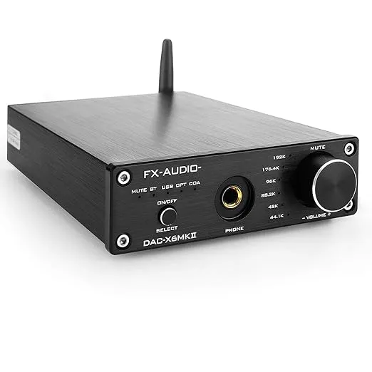 KGUSS Fx-Audio Dac-X6 Mkii Bluetooth 5.0 Digital Audio Decoder Dac 24-bit/192khz Usb/coaxial/optical Headphone Amp Mini Hifi Pre-amplifier