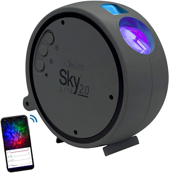 BlissLights Sky Lite 2.0 - RGB LED Laser Star Projector, Galaxy Lighting, Nebula Lamp (Blue Stars, Smart App)