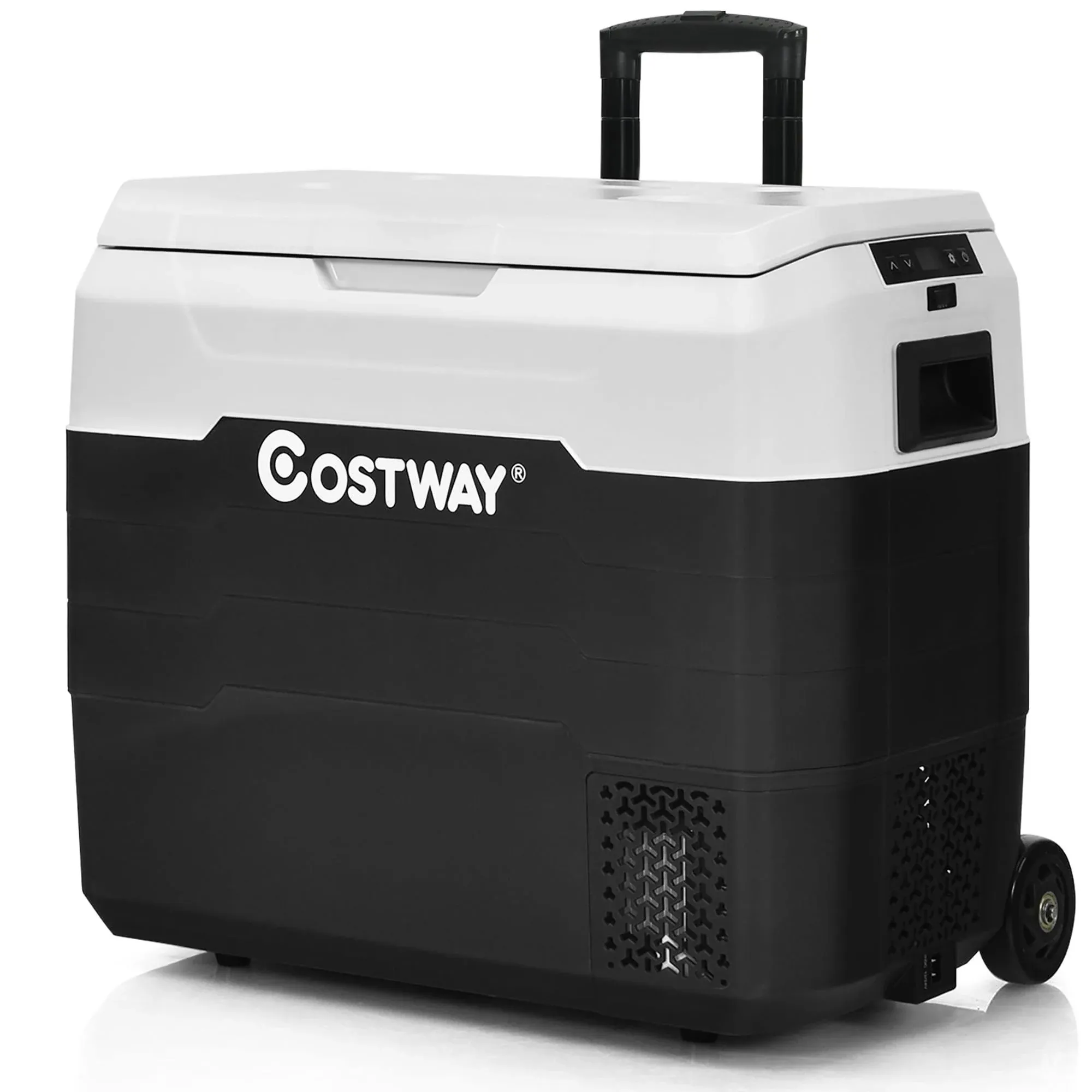 Costway 42 Qt Portable Car Refrigerator -4°f to 50°f Dual-Zone Car Cooler