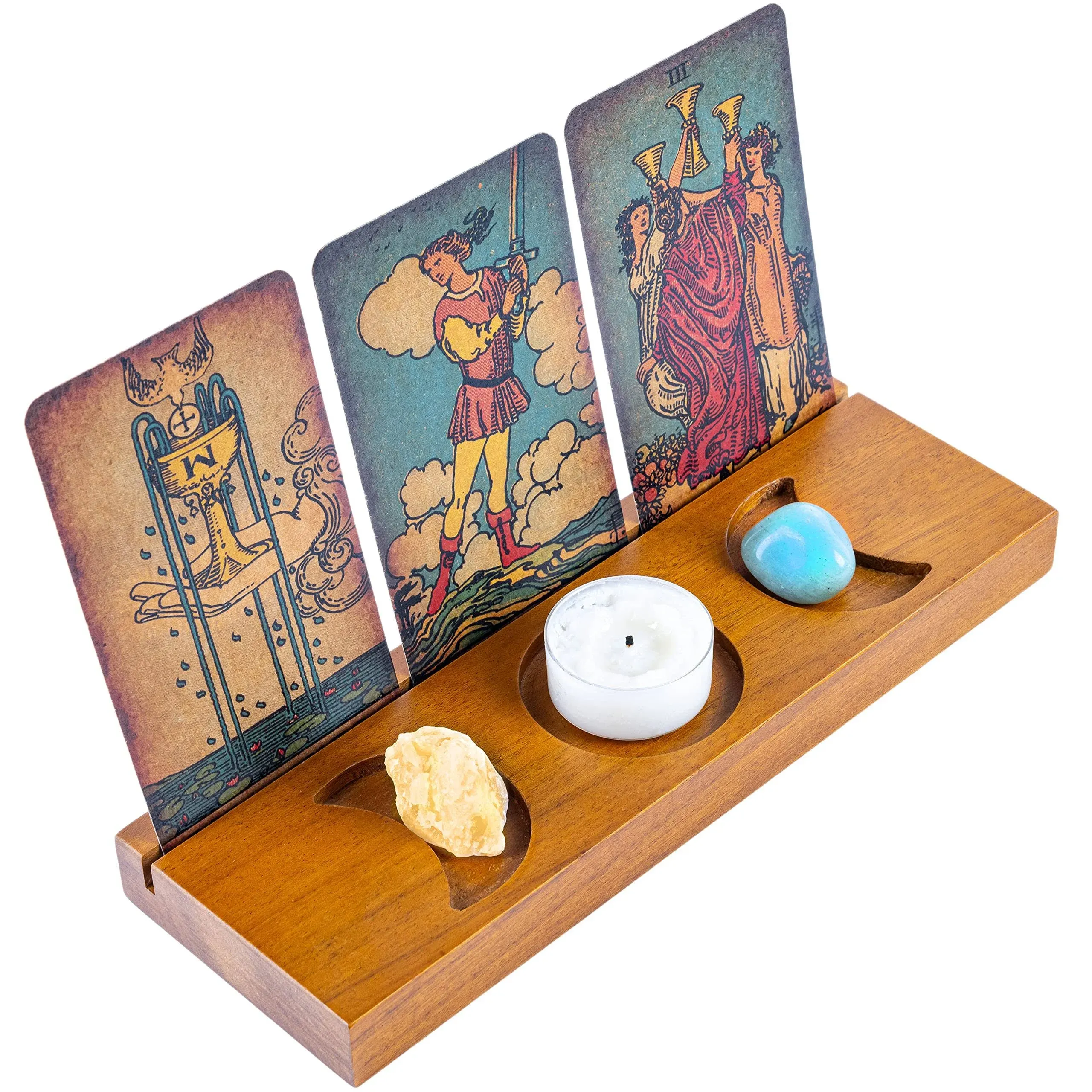 Curawood Tarot Card Holder Stand - Display Your Daily Draw - Tarot Card Stand for Display - Witchy Gifts, Witchcraft Supplies - Tarot Gifts for Women - Tarot Card Display - Wiccan Supplies and Tools