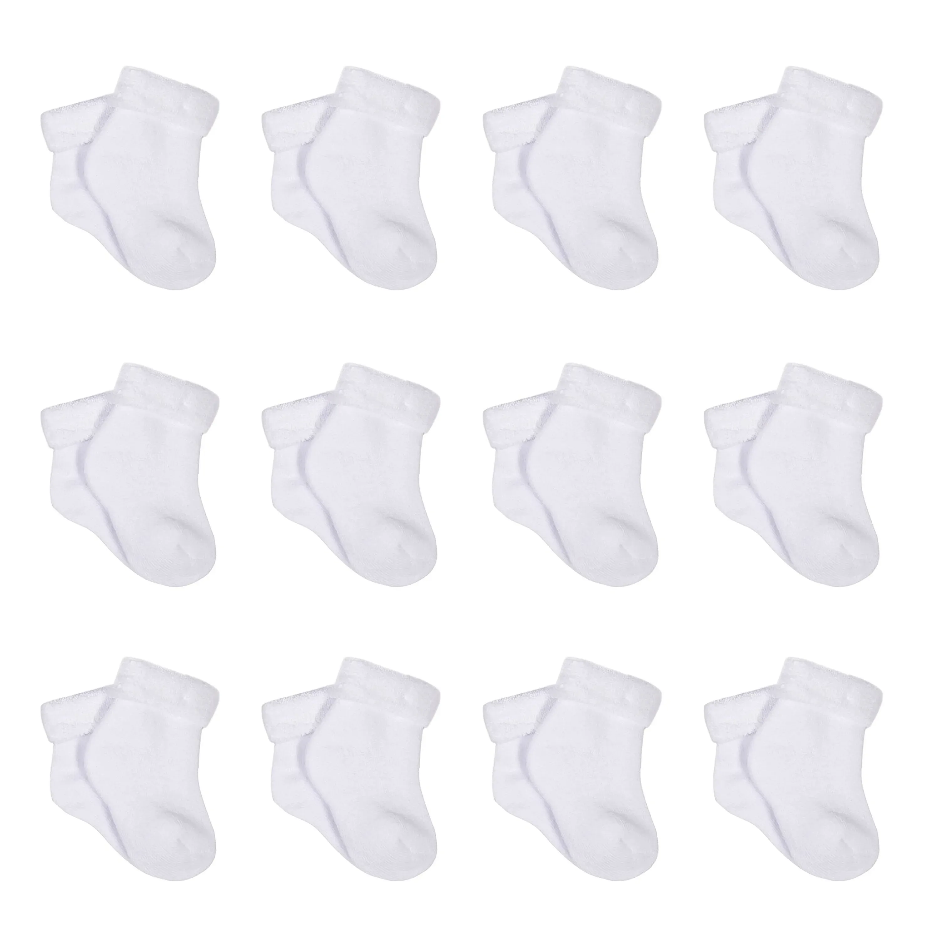 Gerber Baby 12-Pack White Terry Socks - Preemie