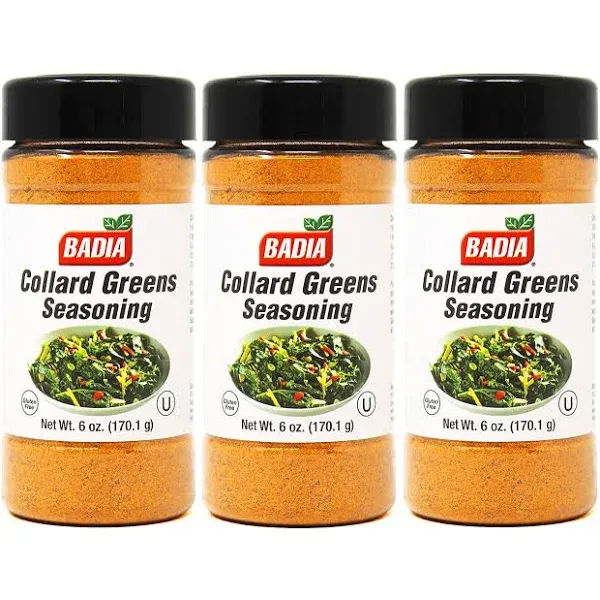 Badia 3 Pack Collard Greens Seasoning Ground Powder Kosher 6 oz Each