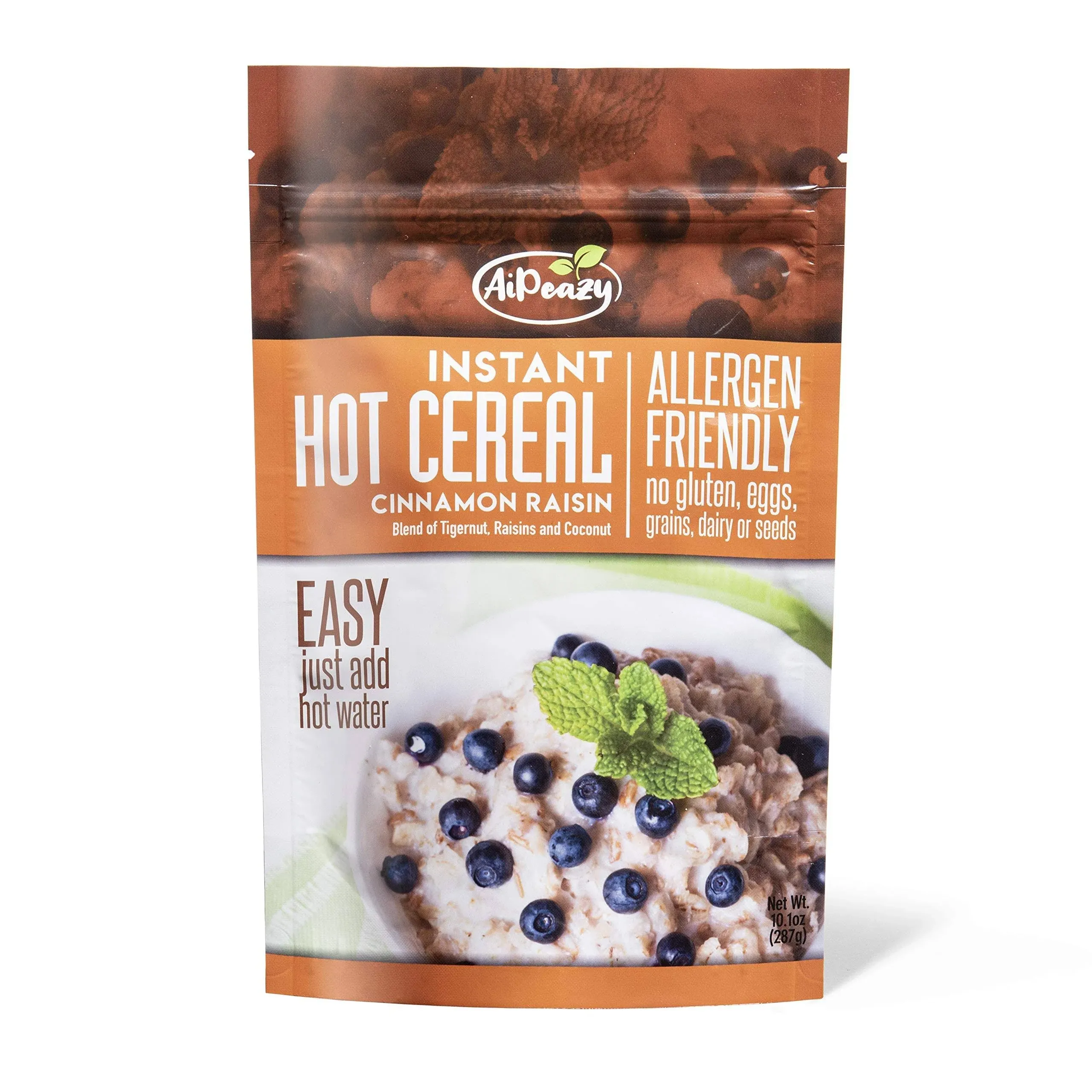 AiPeazy Instant Hot Cereal Cinnamon Raisin Tigernut Flour