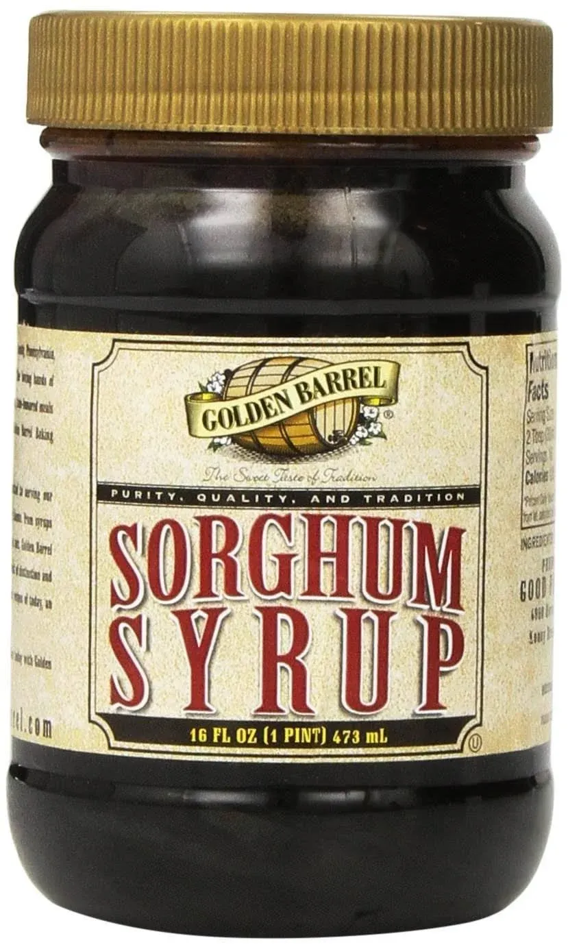 Golden Barrrel Sorghum Syrup Wide Mouth Jar 16 oz