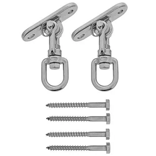 Get Out! Tire Swing Swivel Hanger 2000lb Spinner Hardware Mount for Wood 2pk