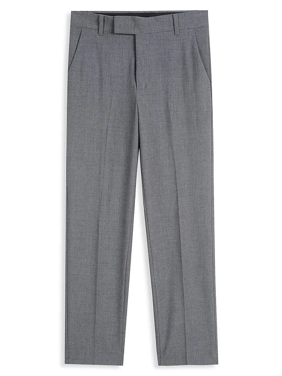 Calvin Klein Boys' Flat Bi-Stretch Dress Pant, Straight Leg Fit, Belt Loops & Front Pockets