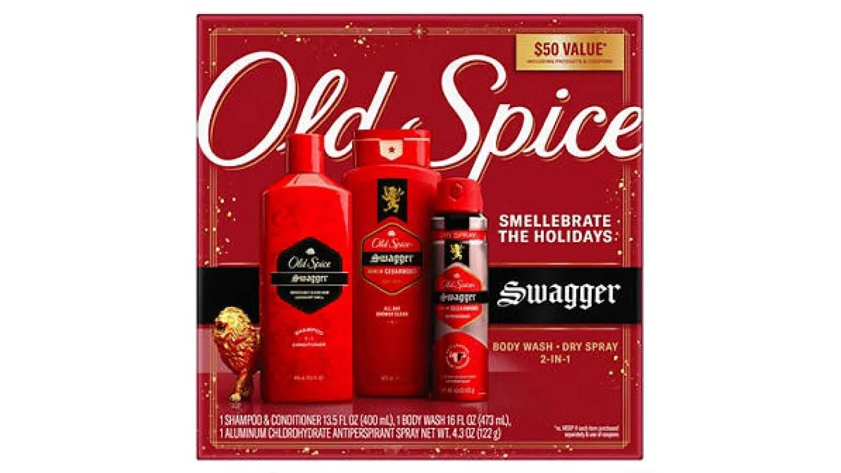 Old Spice Swagger 3 Pc Care Holiday Gift Set Body Wash Shampoo 2-in-1 Dry Spray