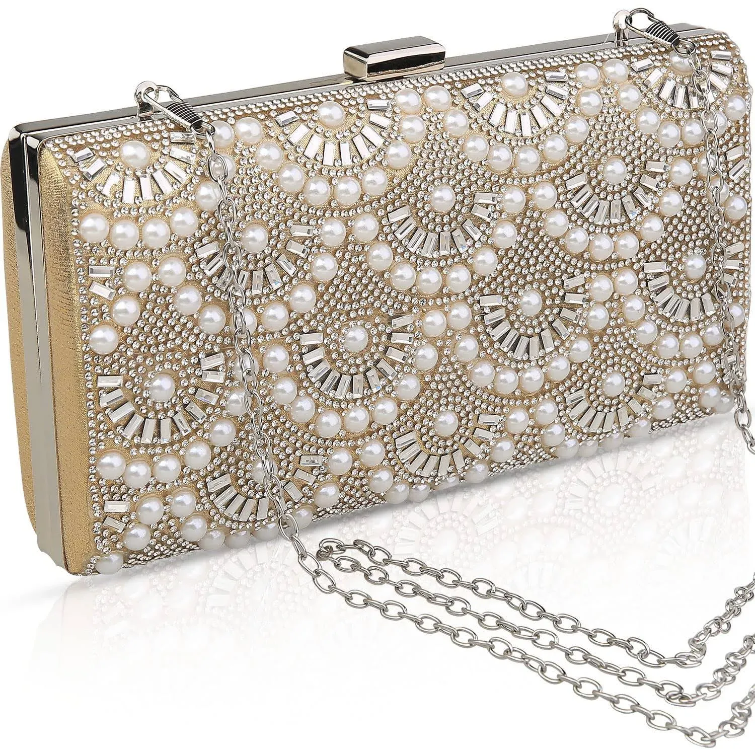 Fashion Party Evening Handbags Pearl Clutch Purses For Women & Girls