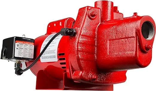 Red Lion RJS-100-PREM 1 HP, 23 GPM, 115/230 Volt, Premium Cast Iron Shallow Well Jet Pump, Red, 602208