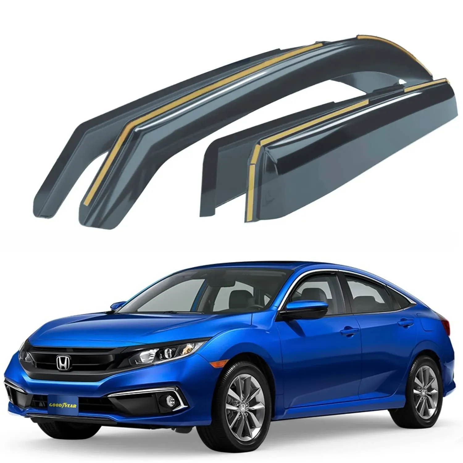 Side Window Deflectors Rain Guards for 2016-2021 Honda Civic Sedan SHATTERPROOF 840233243245 | eBay