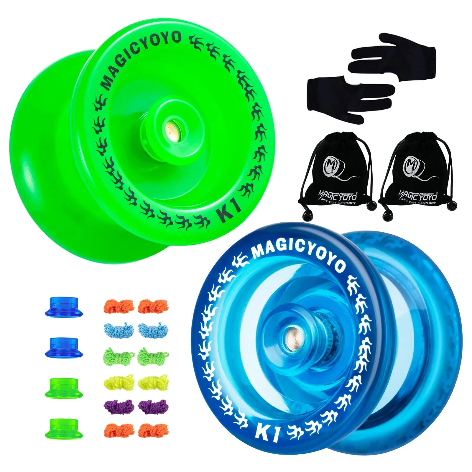 Pack of 2 Responsive YoYo, K1 Plus Crystal Blue, Grow Green, Hubstack Plastic ...