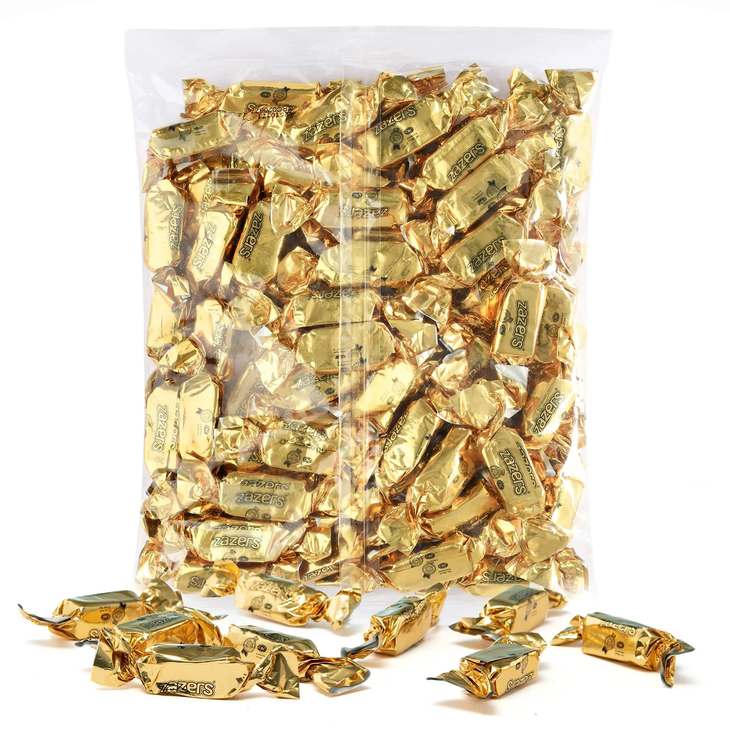 Gold Foils Chewy Taffy Candy, 1-Pound Bag of Gold Color Themed Kosher Candies ...