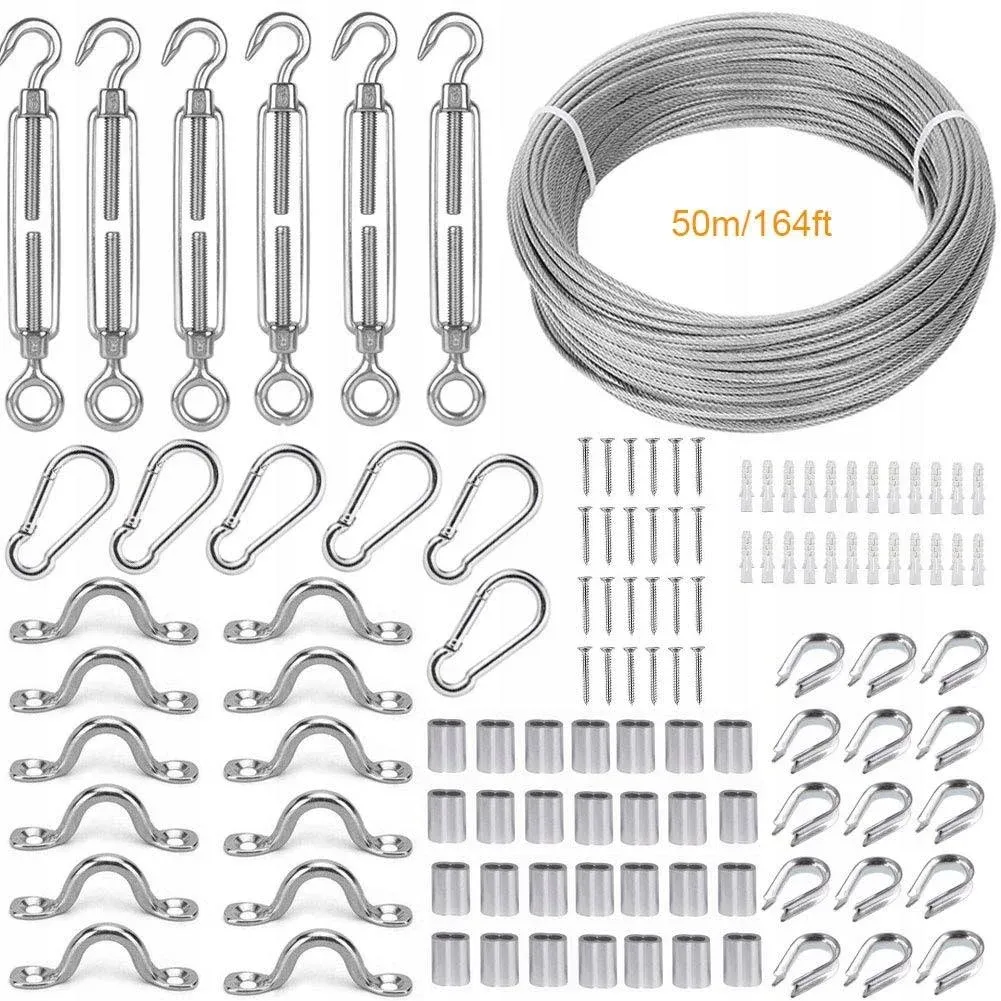 Turnbuckle Wire Tensioner KitGlobe Light Strings Hanging Kit165ft Stainless S...