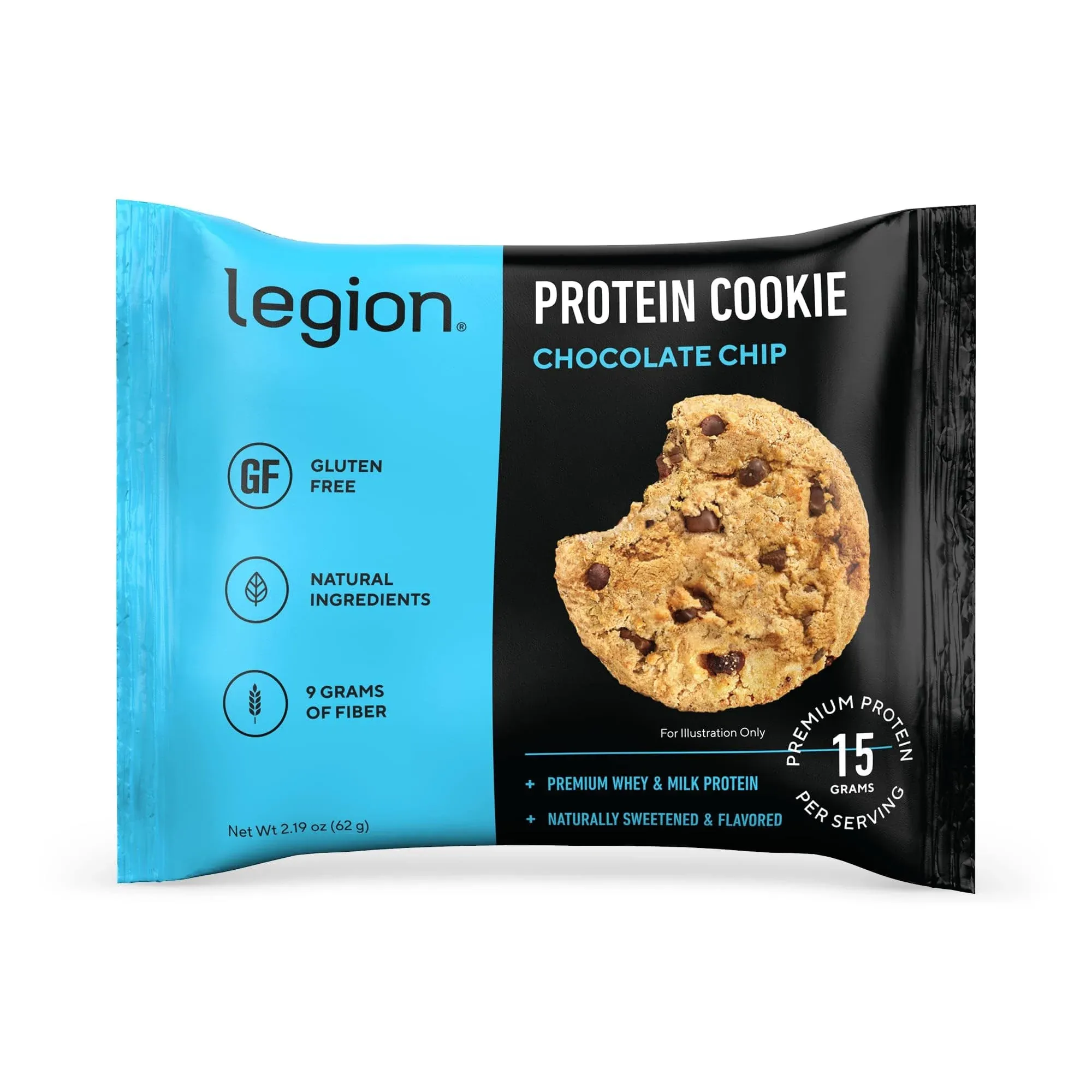 Legion Protein Cookie - Natural High-Protein Cookies - 12 Pieces, Chocolate Chip