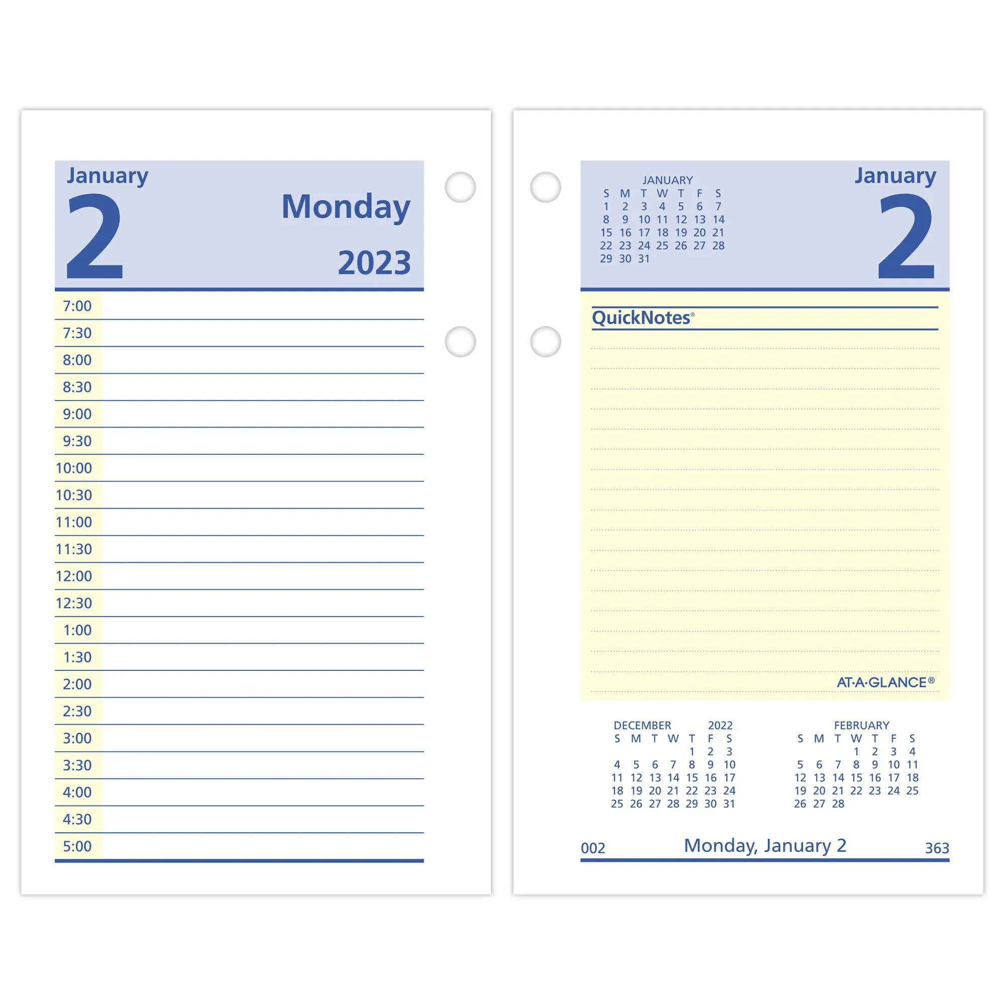 AT-A-GLANCE QuickNotes Desk Calendar Refill, 3.5 x 6, White Sheets, 2023 E51750