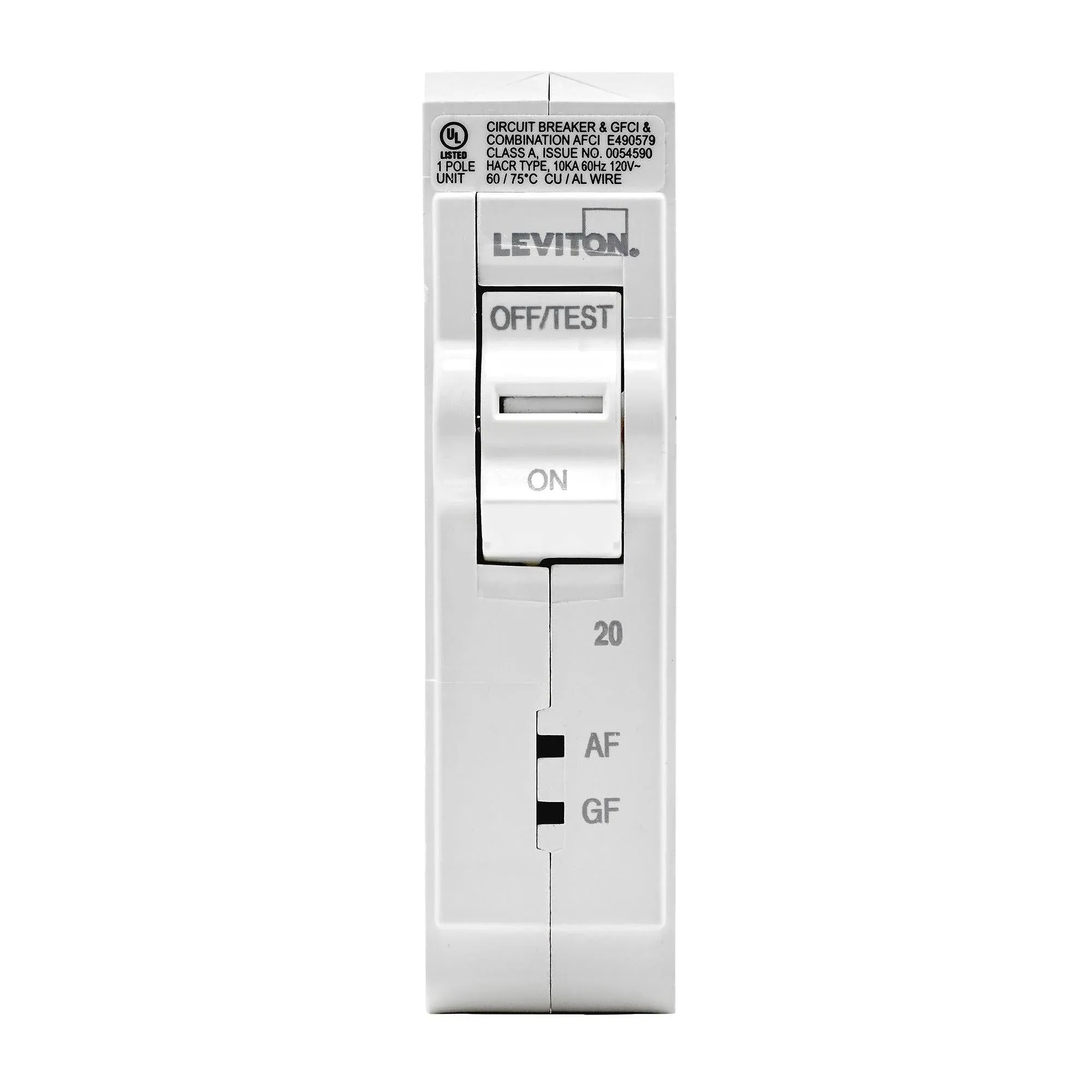 Leviton LB120-DF 20A 1-Pole Plug-On AFCI/GFCI Branch Circuit Breaker, Hydraul...