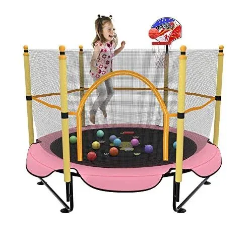 Kawuneeche 5FT Trampoline for Kids Toddler Indoor Trampoline with Safety Encl...