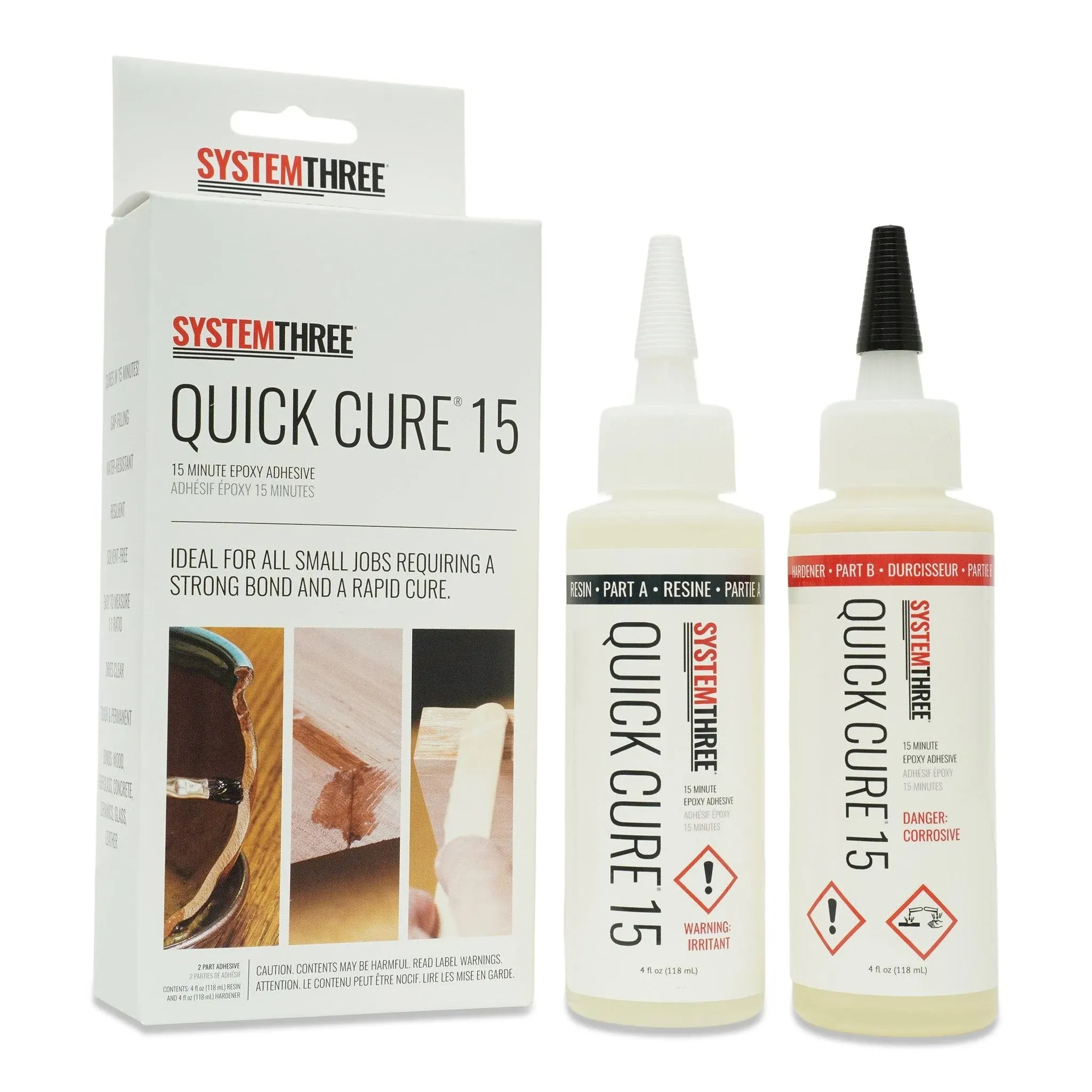 System Three 1010K10 Quick Cure 15, Kit, 1/2 Pint, Amber