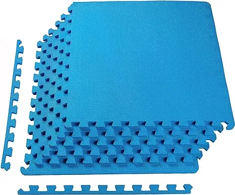 Balancefrom Puzzle Exercise Mat with EVA Foam Interlocking Tiles Blue