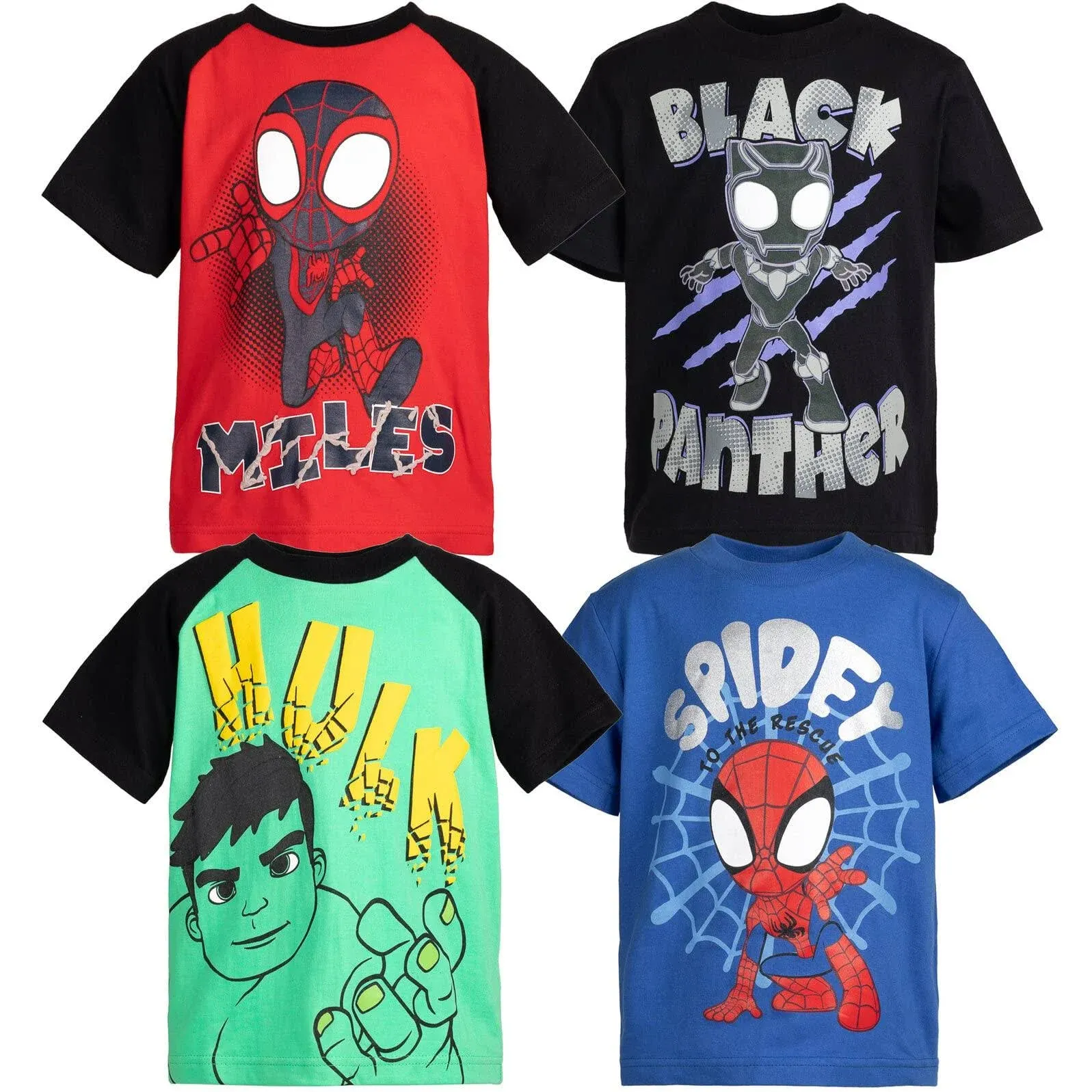 Marvel Spidey and His Amazing Friends Little Boys 4 Pack Pullover T-shirts Red ...