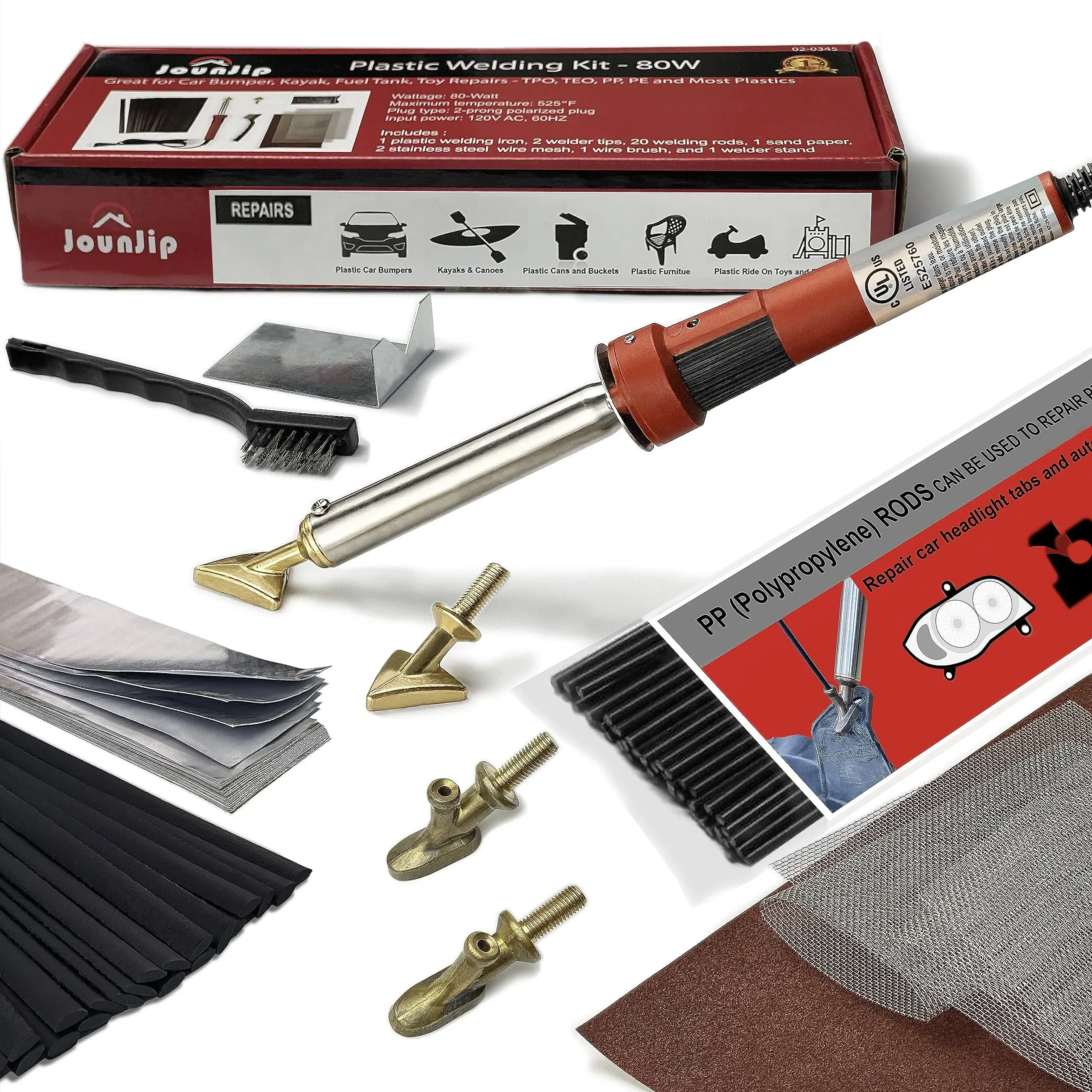 Plastic Welding Kit Deluxe Ul Certified 17 Pc Aluminum Repair Tape Sandpaper 2 T