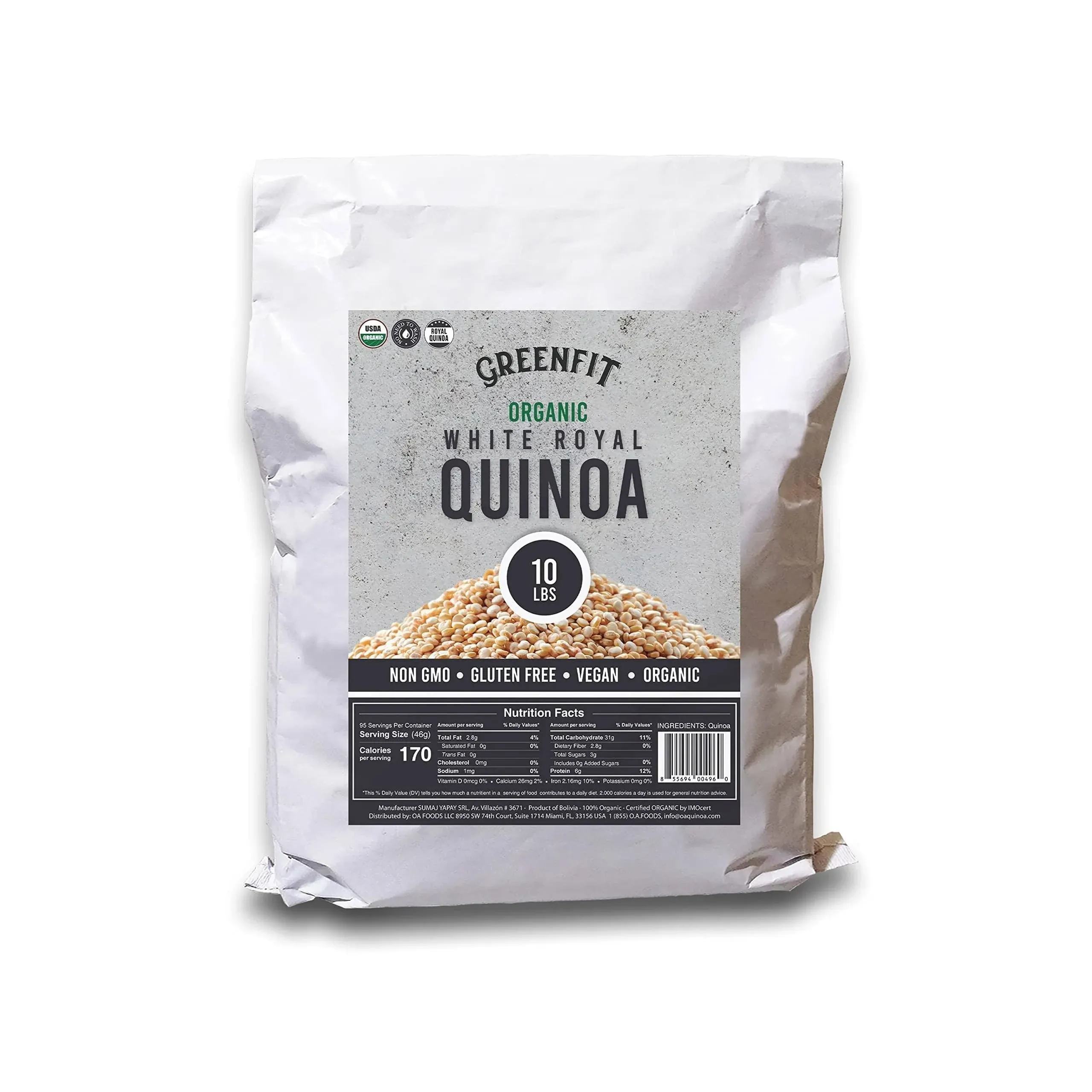 OA Quinoa Now Greenfit Royal Organic White Quinoa (10 lb)