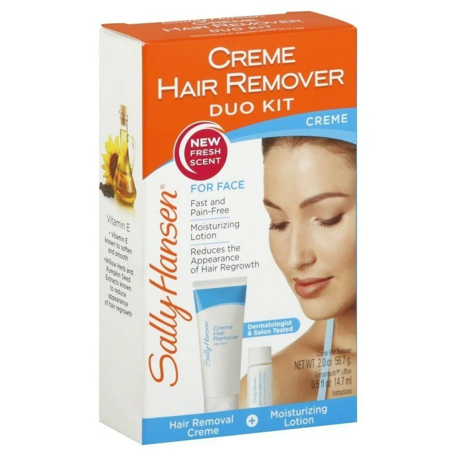 Sally Hansen Cream Hair Remover Duo Kit for face