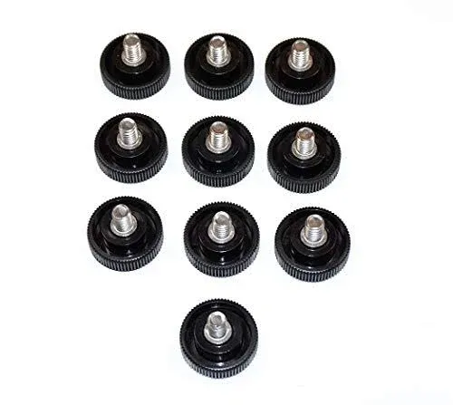 LocEzy 14-20 x 38 Thumb Screw Stainless Steel Thumbscrew Black Thumb Screws ...