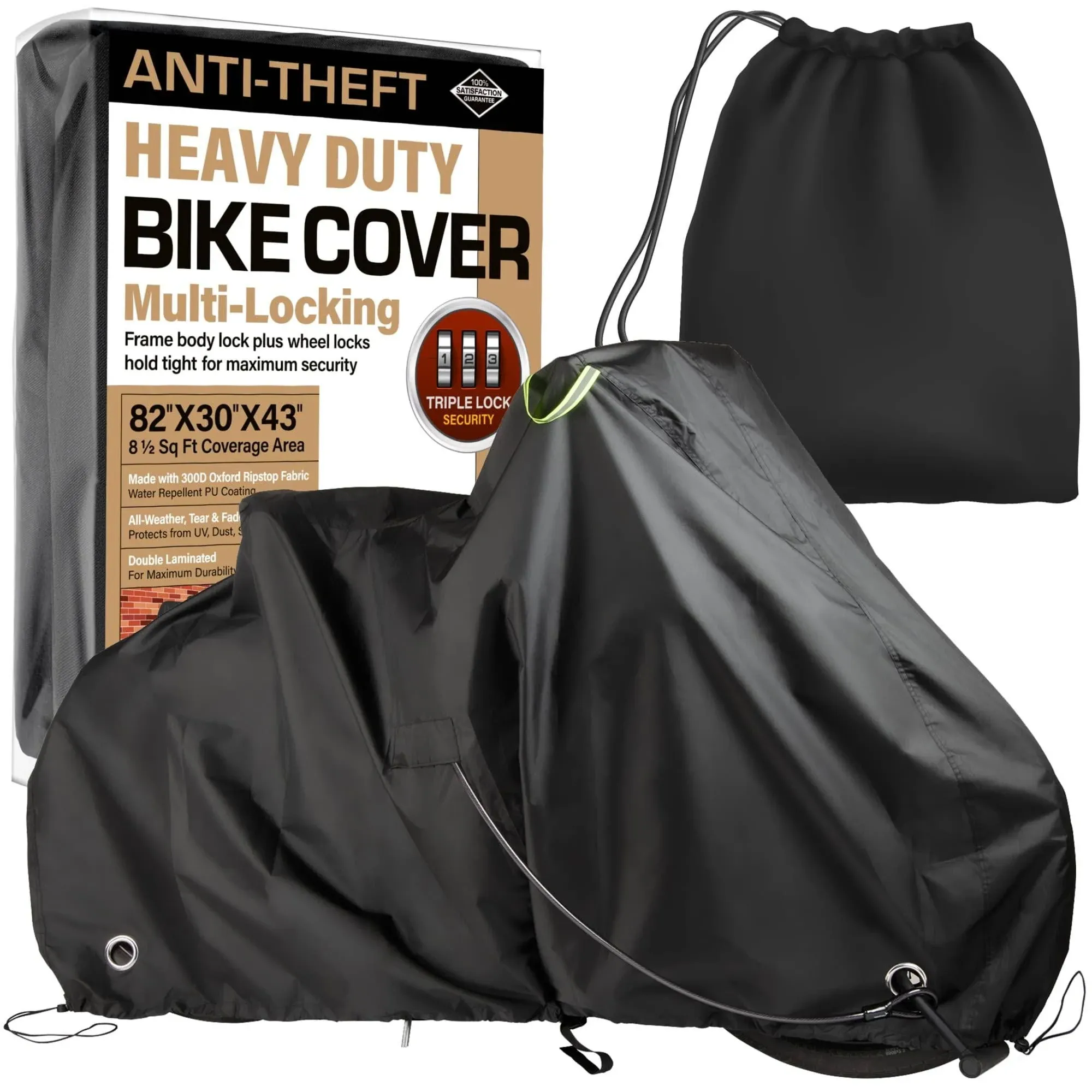 Waterproof Bicycle Cover for Outdoor Storage - Fits 1 or 2 Mountain, Road, Elect