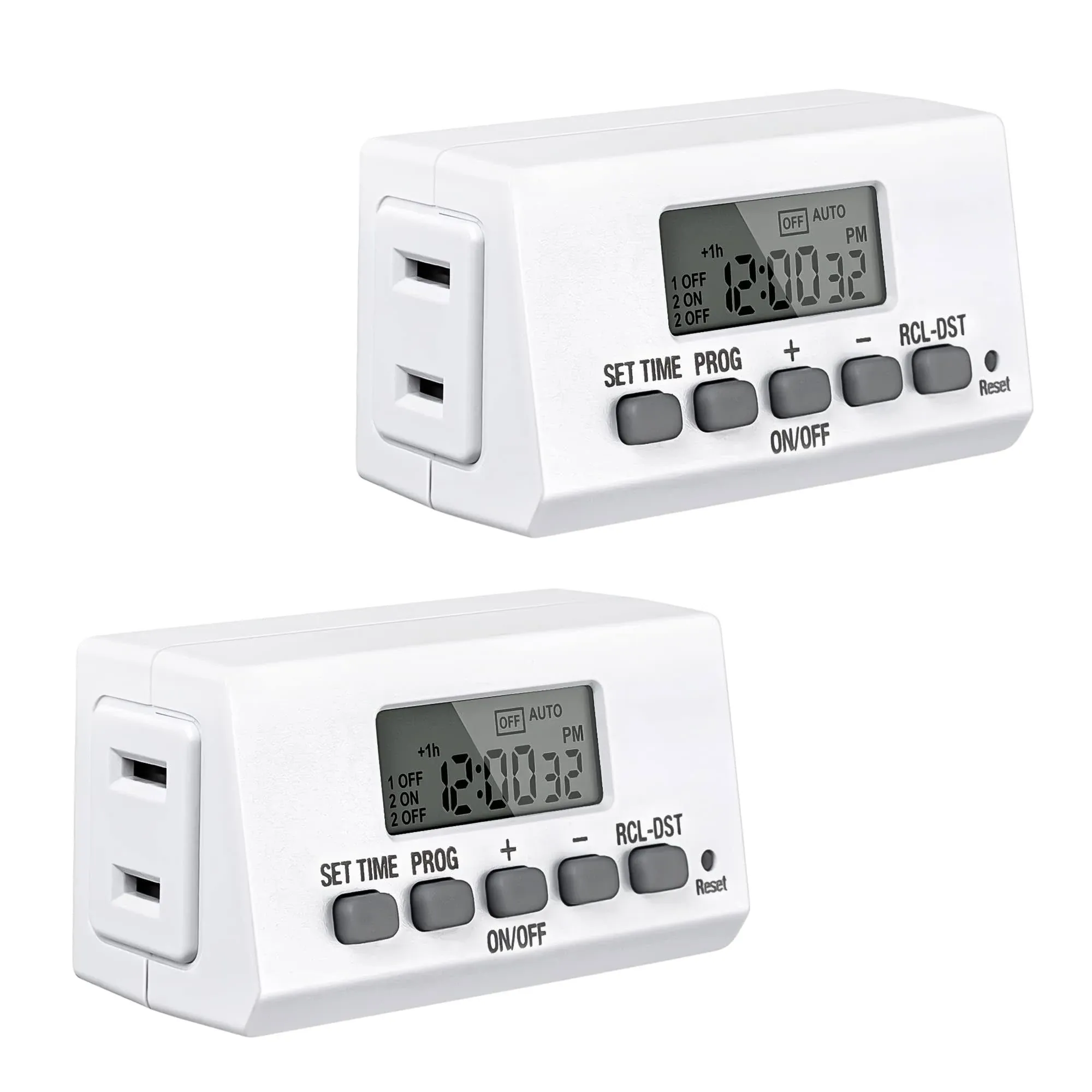 BN-LINK Digital Timer Outlet 24-Hour Programmable Digital Outlet Timer 2 Pack 2 ...