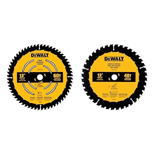 DeWalt 12" 40T & 60T Circular Saw Blades 2 Pack - DWA112CMB