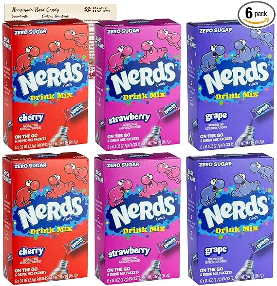 Nerds Flavored Drink Mix Singles Pack of 6 Boxes - 6 Boxes of Sugar Free Drink ...