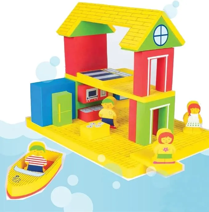 BathBlocks Floating Adventure House in Gift Box