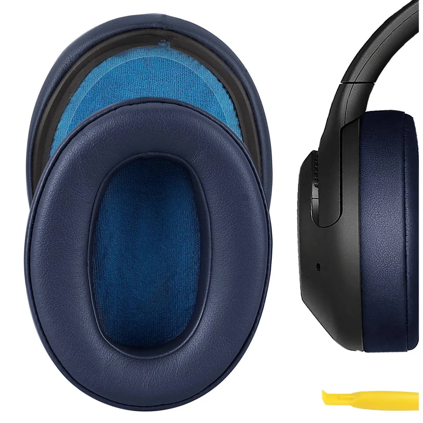 Geekria Protein Leather Ear Pads for Sony WH-XB900N Headphones (Blue)