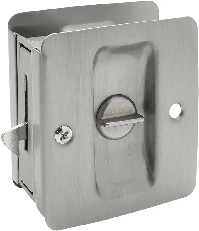 Satin Nickel Privacy Pocket Door Lock